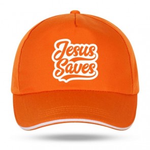 Jesus Saves Cap Orange
